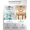 image:imageaddlon 27 Flower Low Profile Ceiling Fans with Lights and Remote White  Flush Mount Fandelier RemoteBluetooth App Control 30006000K Dimmable LED Timer Memory Bedroom Kitchen Living roomBlack  Starry