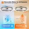 image:imageaddlon 27 Flower Low Profile Ceiling Fans with Lights and Remote White  Flush Mount Fandelier RemoteBluetooth App Control 30006000K Dimmable LED Timer Memory Bedroom Kitchen Living roomBlack  Starry
