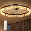 image:imageaddlon 27 Flower Low Profile Ceiling Fans with Lights and Remote White  Flush Mount Fandelier RemoteBluetooth App Control 30006000K Dimmable LED Timer Memory Bedroom Kitchen Living roomBlack  Crystal