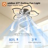 image:imageaddlon 27 Flower Low Profile Ceiling Fans with Lights and Remote White  Flush Mount Fandelier RemoteBluetooth App Control 30006000K Dimmable LED Timer Memory Bedroom Kitchen Living roomBlack  Flower