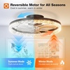 image:imageaddlon 27 Flower Low Profile Ceiling Fans with Lights and Remote White  Flush Mount Fandelier RemoteBluetooth App Control 30006000K Dimmable LED Timer Memory Bedroom Kitchen Living roomBlack  Crystal