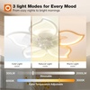 image:imageaddlon 27 Flower Low Profile Ceiling Fans with Lights and Remote White  Flush Mount Fandelier RemoteBluetooth App Control 30006000K Dimmable LED Timer Memory Bedroom Kitchen Living roomWhite  Flower