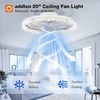 image:imageaddlon 27 Flower Low Profile Ceiling Fans with Lights and Remote White  Flush Mount Fandelier RemoteBluetooth App Control 30006000K Dimmable LED Timer Memory Bedroom Kitchen Living roomWhite  Crystal