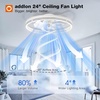 image:imageaddlon 27 Flower Low Profile Ceiling Fans with Lights and Remote White  Flush Mount Fandelier RemoteBluetooth App Control 30006000K Dimmable LED Timer Memory Bedroom Kitchen Living roomWhite  Starry
