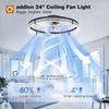 image:imageaddlon 27 Flower Low Profile Ceiling Fans with Lights and Remote White  Flush Mount Fandelier RemoteBluetooth App Control 30006000K Dimmable LED Timer Memory Bedroom Kitchen Living roomBlack  Starry