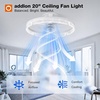 image:imageaddlon 27 Flower Low Profile Ceiling Fans with Lights and Remote White  Flush Mount Fandelier RemoteBluetooth App Control 30006000K Dimmable LED Timer Memory Bedroom Kitchen Living roomWhite  Starry