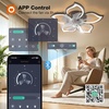 image:imageaddlon 27 Flower Low Profile Ceiling Fans with Lights and Remote White  Flush Mount Fandelier RemoteBluetooth App Control 30006000K Dimmable LED Timer Memory Bedroom Kitchen Living roomBlack  Flower