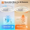 image:imageaddlon 27 Flower Low Profile Ceiling Fans with Lights and Remote White  Flush Mount Fandelier RemoteBluetooth App Control 30006000K Dimmable LED Timer Memory Bedroom Kitchen Living roomWhite  Starry