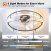 image:imageaddlon 27 Flower Low Profile Ceiling Fans with Lights and Remote White  Flush Mount Fandelier RemoteBluetooth App Control 30006000K Dimmable LED Timer Memory Bedroom Kitchen Living roomBlack  Starry