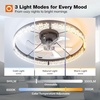 image:imageaddlon 27 Flower Low Profile Ceiling Fans with Lights and Remote White  Flush Mount Fandelier RemoteBluetooth App Control 30006000K Dimmable LED Timer Memory Bedroom Kitchen Living roomBlack  Crystal