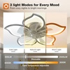 image:imageaddlon 27 Flower Low Profile Ceiling Fans with Lights and Remote White  Flush Mount Fandelier RemoteBluetooth App Control 30006000K Dimmable LED Timer Memory Bedroom Kitchen Living roomBlack  Flower