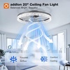 image:imageaddlon 27 Flower Low Profile Ceiling Fans with Lights and Remote White  Flush Mount Fandelier RemoteBluetooth App Control 30006000K Dimmable LED Timer Memory Bedroom Kitchen Living roomBlack  Crystal