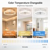 image:imageaddlon 27 Flower Low Profile Ceiling Fans with Lights and Remote White  Flush Mount Fandelier RemoteBluetooth App Control 30006000K Dimmable LED Timer Memory Bedroom Kitchen Living roomWhite  Starry