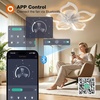 image:imageaddlon 27 Flower Low Profile Ceiling Fans with Lights and Remote White  Flush Mount Fandelier RemoteBluetooth App Control 30006000K Dimmable LED Timer Memory Bedroom Kitchen Living roomWhite  Flower