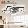 image:imageaddlon 27 Flower Low Profile Ceiling Fans with Lights and Remote White  Flush Mount Fandelier RemoteBluetooth App Control 30006000K Dimmable LED Timer Memory Bedroom Kitchen Living roomBlack  Flower