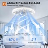 image:imageaddlon 27 Flower Low Profile Ceiling Fans with Lights and Remote White  Flush Mount Fandelier RemoteBluetooth App Control 30006000K Dimmable LED Timer Memory Bedroom Kitchen Living roomWhite  Crystal