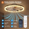 image:imageaddlon 27 Flower Low Profile Ceiling Fans with Lights and Remote White  Flush Mount Fandelier RemoteBluetooth App Control 30006000K Dimmable LED Timer Memory Bedroom Kitchen Living roomBlack  Crystal