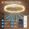 image:imageaddlon 27 Flower Low Profile Ceiling Fans with Lights and Remote White  Flush Mount Fandelier RemoteBluetooth App Control 30006000K Dimmable LED Timer Memory Bedroom Kitchen Living roomWhite  Crystal