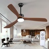 image:imageaddlon 52 Inch Flush Mount Ceiling Fans with Lights and Remote Control  Low Profile solide wood 3CCT dimmable light quiet reversible DC motor 6 speeds bedrooms living rooms covered patiosDownrod with Light