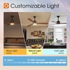image:imageaddlon 52 Inch Flush Mount Ceiling Fans with Lights and Remote Control  Low Profile solide wood 3CCT dimmable light quiet reversible DC motor 6 speeds bedrooms living rooms covered patiosDownrod with Light