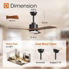 image:imageaddlon 52 Inch Flush Mount Ceiling Fans with Lights and Remote Control  Low Profile solide wood 3CCT dimmable light quiet reversible DC motor 6 speeds bedrooms living rooms covered patiosDownrod with Light