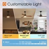 image:imageaddlon 52 Inch Flush Mount Ceiling Fans with Lights and Remote Control  Low Profile solide wood 3CCT dimmable light quiet reversible DC motor 6 speeds bedrooms living rooms covered patiosDownrod with Light