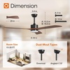 image:imageaddlon 52 Inch Flush Mount Ceiling Fans with Lights and Remote Control  Low Profile solide wood 3CCT dimmable light quiet reversible DC motor 6 speeds bedrooms living rooms covered patiosDownrod with Light