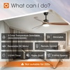 image:imageaddlon 52 Inch Flush Mount Ceiling Fans with Lights and Remote Control  Low Profile solide wood 3CCT dimmable light quiet reversible DC motor 6 speeds bedrooms living rooms covered patiosDownrod with Light