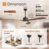 image:imageaddlon 52 Inch Flush Mount Ceiling Fans with Lights and Remote Control  Low Profile solide wood 3CCT dimmable light quiet reversible DC motor 6 speeds bedrooms living rooms covered patiosDownrod with Light