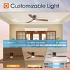 image:imageaddlon 52 Inch Flush Mount Ceiling Fans with Lights and Remote Control  Low Profile solide wood 3CCT dimmable light quiet reversible DC motor 6 speeds bedrooms living rooms covered patiosFlush Mount with Light