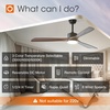 image:imageaddlon 52 Inch Flush Mount Ceiling Fans with Lights and Remote Control  Low Profile solide wood 3CCT dimmable light quiet reversible DC motor 6 speeds bedrooms living rooms covered patiosDownrod with Light