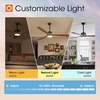 image:imageaddlon 52 Inch Flush Mount Ceiling Fans with Lights and Remote Control  Low Profile solide wood 3CCT dimmable light quiet reversible DC motor 6 speeds bedrooms living rooms covered patiosDownrod with Light