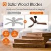 image:imageaddlon 52 Inch Flush Mount Ceiling Fans with Lights and Remote Control  Low Profile solide wood 3CCT dimmable light quiet reversible DC motor 6 speeds bedrooms living rooms covered patiosDownrod with Light