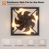 image:imageaddlon Farmhouse Caged Low Profile Ceiling Fans with Lights Remote Control  Small flush mount fandelier 6 speeds reversible airflow rustic square cage design for bedrooms kitchens and dining roomsBlack