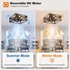 image:imageaddlon Farmhouse Caged Low Profile Ceiling Fans with Lights Remote Control  Small flush mount fandelier 6 speeds reversible airflow rustic square cage design for bedrooms kitchens and dining roomsBlack