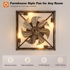image:imageaddlon Farmhouse Caged Low Profile Ceiling Fans with Lights Remote Control  Small flush mount fandelier 6 speeds reversible airflow rustic square cage design for bedrooms kitchens and dining roomsBlack Brushed Gold