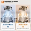 image:imageaddlon Farmhouse Caged Low Profile Ceiling Fans with Lights Remote Control  Small flush mount fandelier 6 speeds reversible airflow rustic square cage design for bedrooms kitchens and dining roomsBlack Brushed Gold