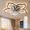 image:imageaddlon 27 Flower Low Profile Ceiling Fans with Lights and Remote White  Flush Mount Fandelier RemoteBluetooth App Control 30006000K Dimmable LED Timer Memory Bedroom Kitchen Living roomBlack  Flower