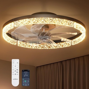 image:imageaddlon 27 Flower Low Profile Ceiling Fans with Lights and Remote White  Flush Mount Fandelier RemoteBluetooth App Control 30006000K Dimmable LED Timer Memory Bedroom Kitchen Living roomBlack  Crystal