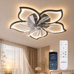 image:imageaddlon 27 Flower Low Profile Ceiling Fans with Lights and Remote White  Flush Mount Fandelier RemoteBluetooth App Control 30006000K Dimmable LED Timer Memory Bedroom Kitchen Living roomBlack  Flower