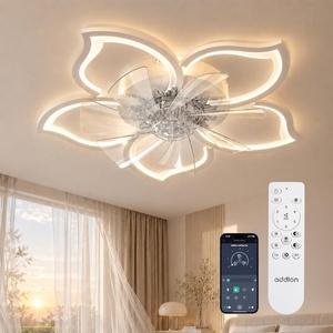 image:imageaddlon 27 Flower Low Profile Ceiling Fans with Lights and Remote White  Flush Mount Fandelier RemoteBluetooth App Control 30006000K Dimmable LED Timer Memory Bedroom Kitchen Living roomWhite  Flower